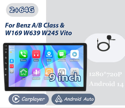 Autoradio – Car Stereo – Multimedia Speler – Auto Radio – 2-DIN Radio – Android 14 – 9 Inch IPS Touchscreen – Draadloos CarPlay & Handsfree Bellen met Microfoon