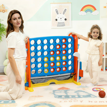 Vier op een rij – Connect Four – Strategiespel – Bordspel – Reisspel – Verstelbare Hoogte – Stevig Plastic – Multicolor