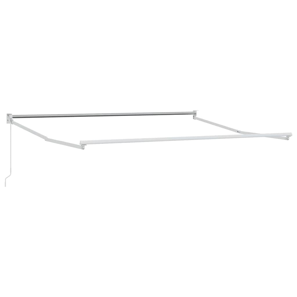 Zonnewering – Knikarmscherm – Uitvalscherm – Schaduwdoek – Markies – Verstelbaar tot 80 Graden – UV- en Waterbestendig Polyester – Aluminium Frame – Wit – 350x250 cm