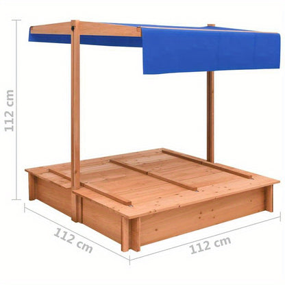 Buitenzandbak – Speelzandbak – Tuinzandbak – Zandbak Met Dak – Houten Speelhuis – 112x112x112 cm – Duurzaam Hout