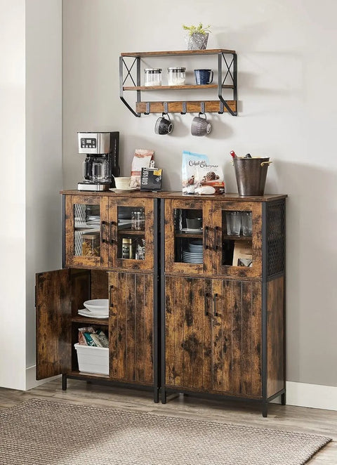 Dressoirkasten - Garderobekast - Speelgoedkast - Opbergkast - Woonkamerkast - Keukenkast - 60 cm x 30 cm x 108 cm - Bruin