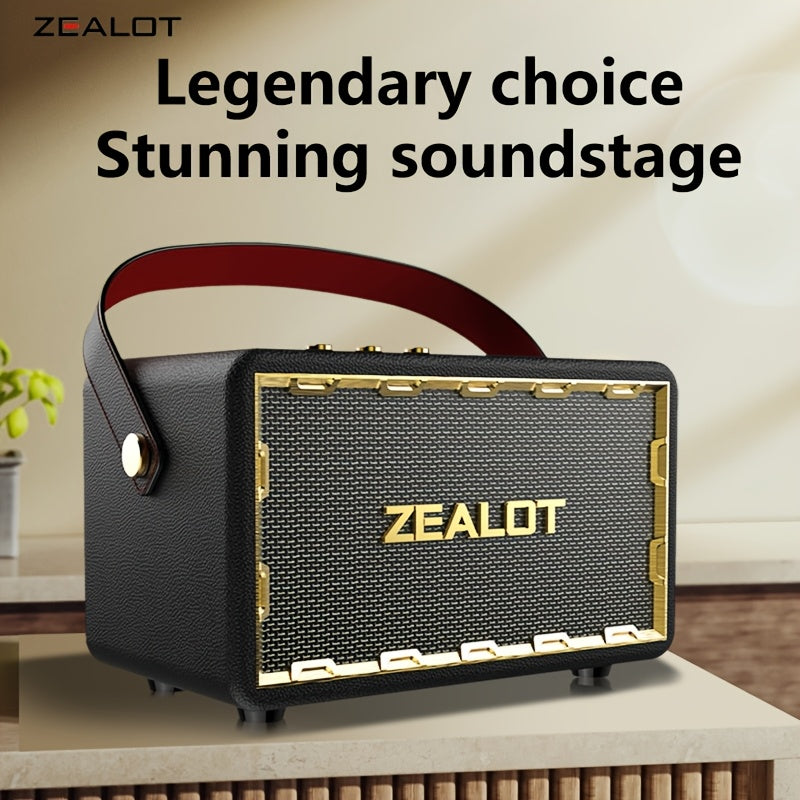ZEALOT  50W Wireless Speaker System with Dual Pairing, 24000mAh Battery & 36H Playtime, /Type-C Charging, Wireless, Low Latency Gaming Sound, Compatible with TV/Phone/Tablet, Home Theater Stereo Sound System with Dynamic Loud