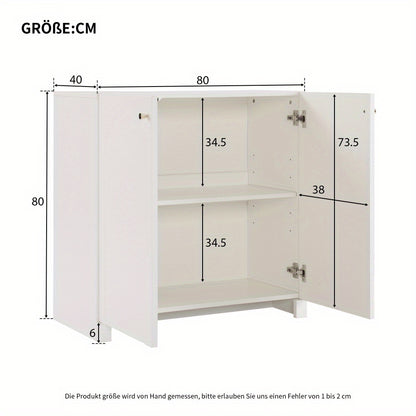 Kast – Opbergkast – Dressoir – Ladekast – Kledingkast – Wit Met Gouden Accenten – Compact 80x40x80 cm – Ruimtebesparend & Praktisch