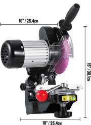 Aluminium Kettingzaag - Zaagkettingslijper - 230W - 3000 RPM - Werklamp & Antislip handvat - Kantelbare bankschroef - 5,5 Inch Slijpschijven - Breed toepasbaar