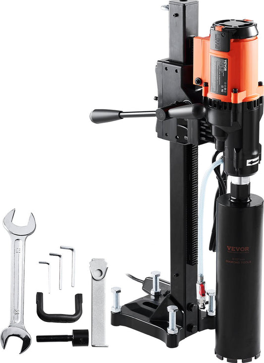 Diamantboormachine - Diamantboormachine - Met 20 Cm Magnetische Boormachine - 3200W - 0-750 TPM - Nat En Droog Boren - Geschikt voor Het Boren Van Gewapend Beton - Marmer - Zwart