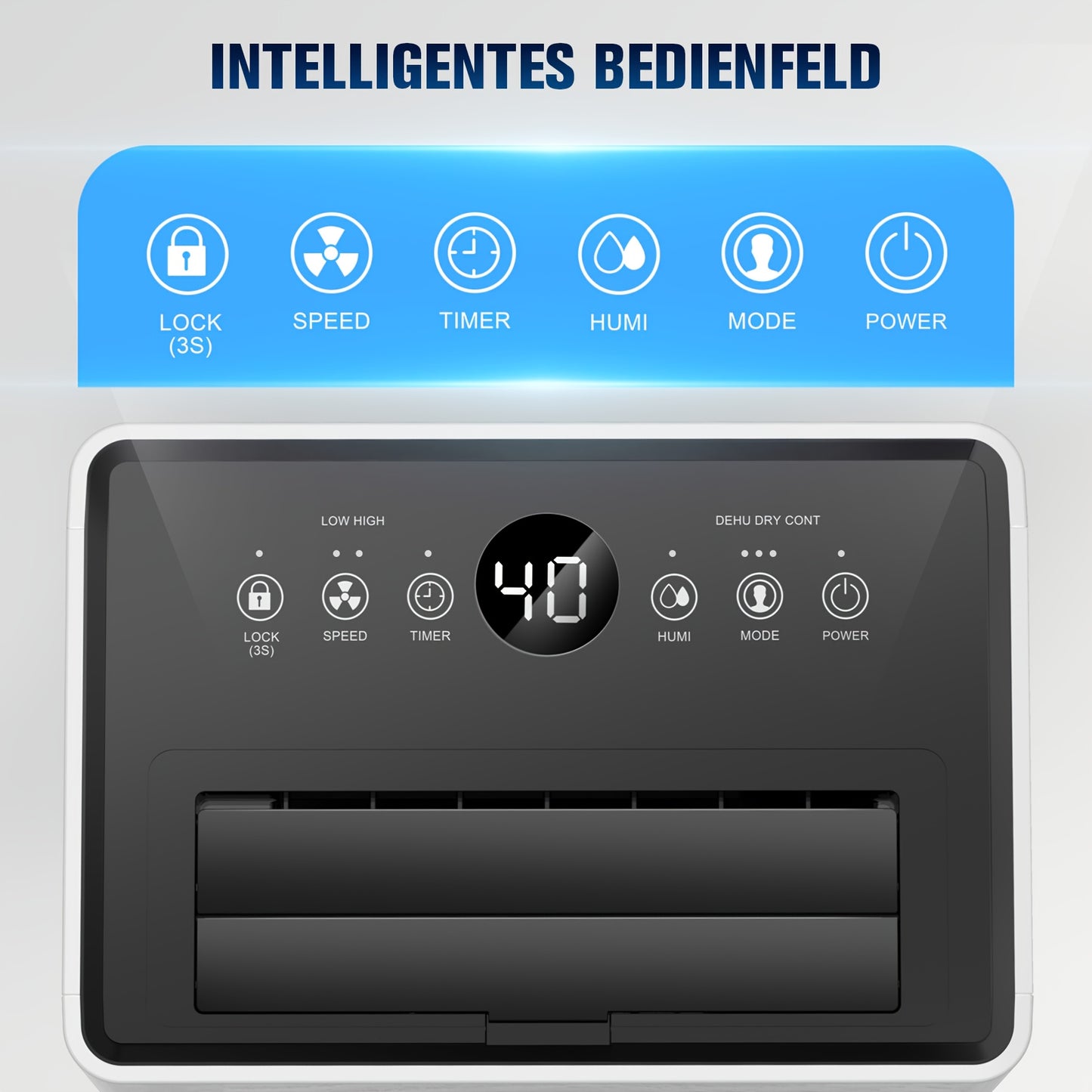 Luchtontvochtiger – Vochtvreter – Dehumidifier – Ontvochtiger – Vochtregelaar – 25L per dag capaciteit – Stil en Compact Design