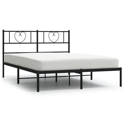 Bedframe – Metalen Bed – Tweepersoonsbed – Slaapbank – Bedombouw – 160x200 cm – Inclusief 2 Matrassen & 2 Hoofdborden – Zwart Metaal Met Gouden Accenten – Voorgemonteerd & Ruimtebesparend