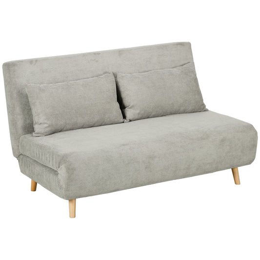 Slaapbank – Bedbank – Fauteuilbed – Uitschuifbare Bank – Couchbed – Verstelbare Rugleuning – Fluweel-look Stof – Compact 141x90x81 cm
