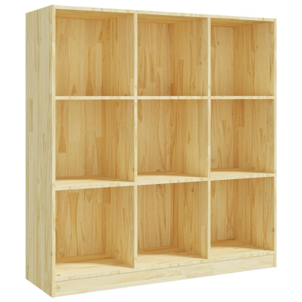 Solid Pine Wood Bookcase & Room Divider - Freestanding Modern Bookshelf with 9-Shelf Storage, Wood Grain, Assembly, Space-Saving Shelving Unit Suitable for Living Room, Study, Office - Demountable Furniture (104x33.5x110cm)