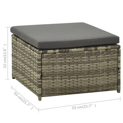 Loungeset – Tuinset – Zitgroep – Loungesofa – Balkonset – PE-Rattan – Waterafstotende Kussens – Poedergecoat Stalen Frame – Modern Grijs