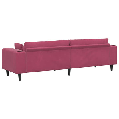 Bankstel – Hoekbank – Slaapbank – Loungebank – Zacht Velvet – Donkergrijs – Stevig Houten Frame – Inclusief Ottoman