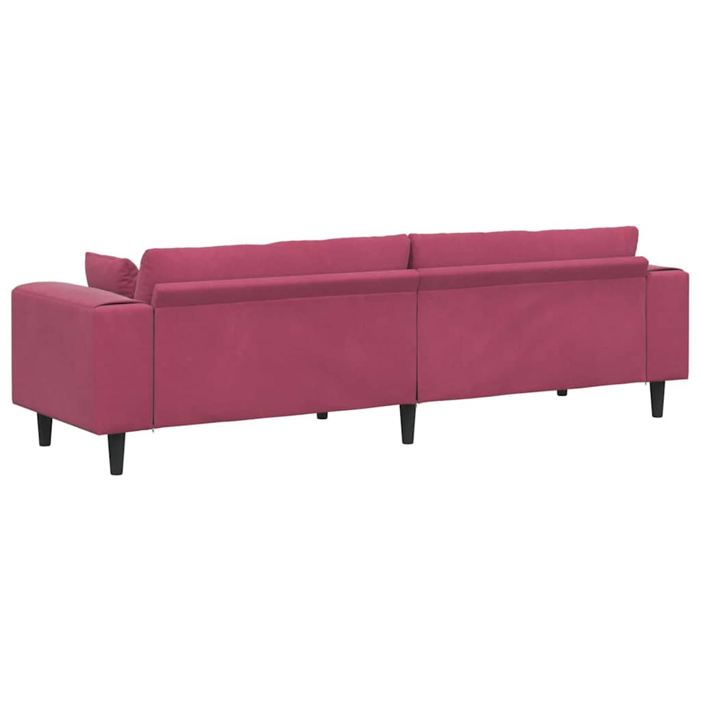 Velvet Bank – Zitbank – Hoekbank – Slaapbank – Loungebank – Turquoise Met Ottoman – Zachte Velvet Bekleding – Stevig Houten Frame
