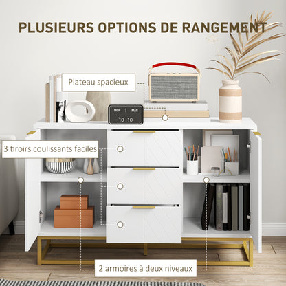 Opbergkast – Buffet – Kast – Opbergmeubel – Dressoir – Wit – 120x40x76 cm – Verstelbare Planken