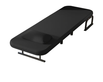 Verstelbare Zitzak – Relaxstoel – Hangstoel – Poef – Loungestoel – Zwarte Verstelbare Rugleuning – Metalen Frame – Comfortabele Hoofdsteun