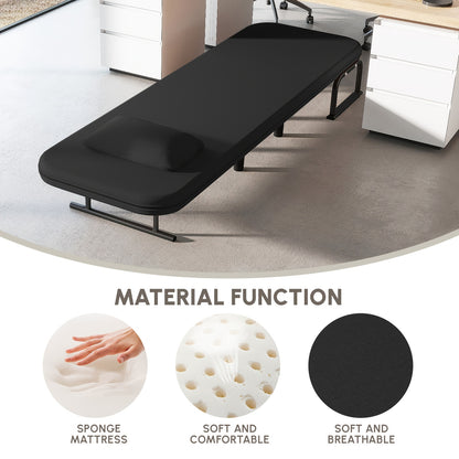 Verstelbare Zitzak – Relaxstoel – Hangstoel – Poef – Loungestoel – Zwarte Verstelbare Rugleuning – Metalen Frame – Comfortabele Hoofdsteun