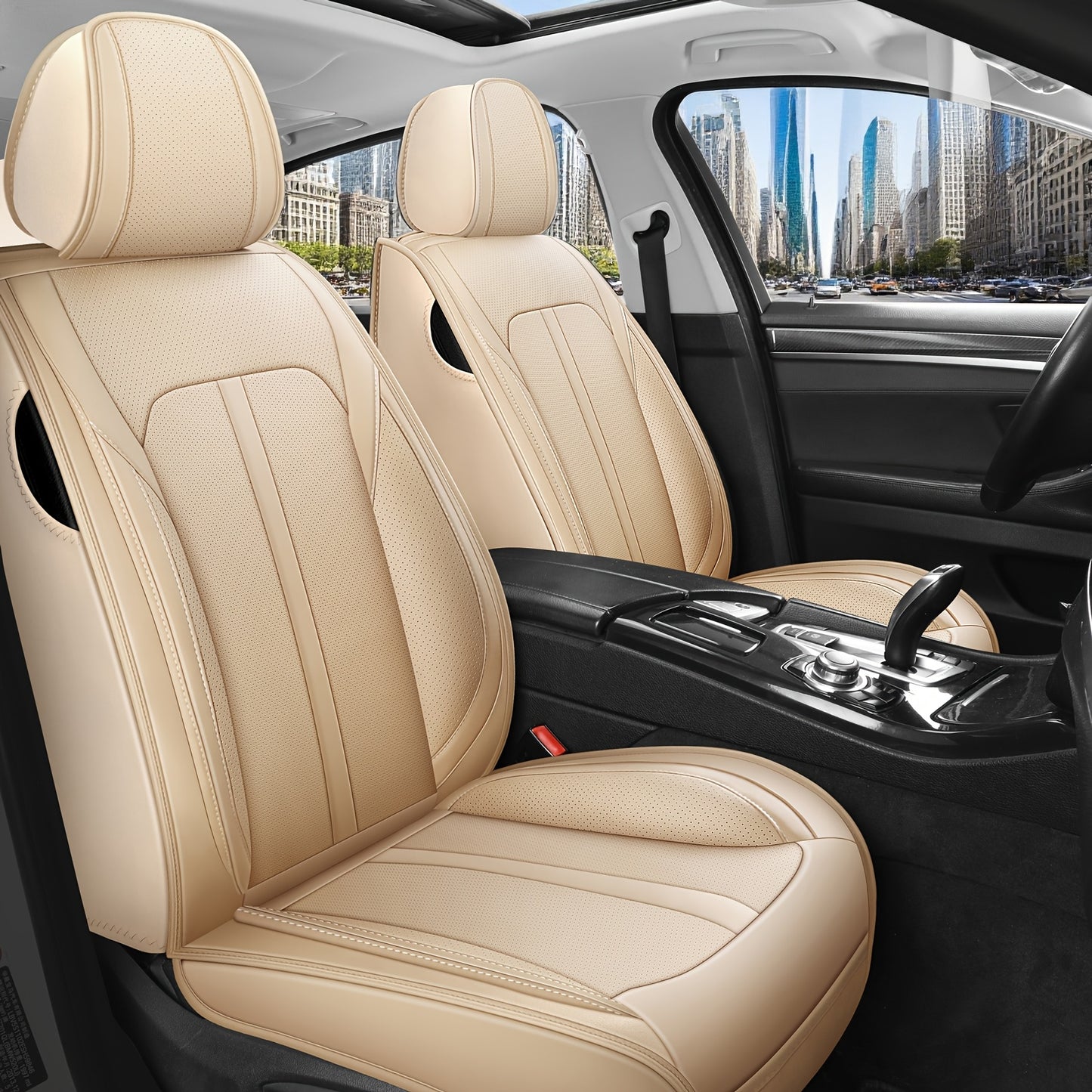 Car Seat Covers Full Set Universal, Adjustable Front Seats And Back, Automotive 5 Seat Covers All Season, Car Seat Protectors Airbag Compatible