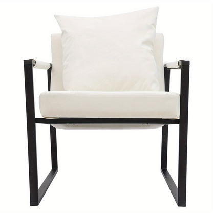Loungefauteuil – Relaxstoel – Fauteuil – Armstoel – Zithoekstoel – Zacht PU-materiaal – Stevig ijzeren frame – Ergonomisch ontwerp – Verkrijgbaar in zwart en wit