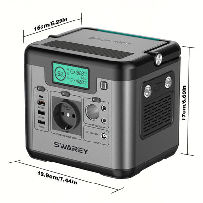 Powerbank – Power Station – Externe Batterij – Mobiele Oplader – Draagbare Accu – 518Wh Lithiumbatterij – 100W Opvouwbaar Zonnepaneel