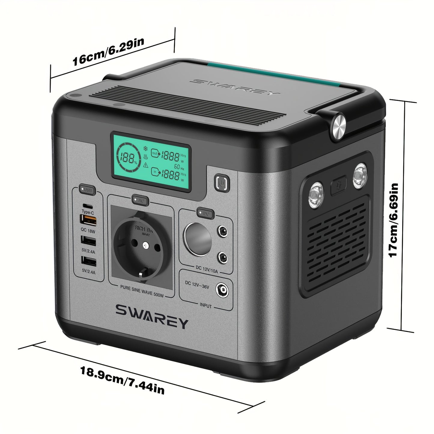 Powerbank – Power Station – Externe Batterij – Draagbare Oplader – Noodaccu – 518Wh Capaciteit – 100W Inklapbaar Zonnepaneel