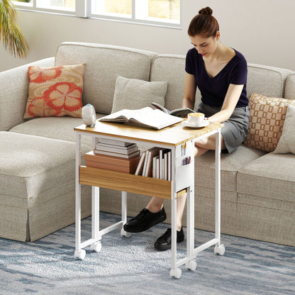 Bureau – Bureau Opvouwbaar – Schrijftafel – Computertafel – Opbergbureau – Inklapbaar – Met Open Plank – Natuurlijke Houtlook