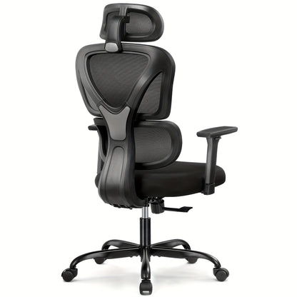 Ergonomische Bureaustoel – Bureaustoel – Kantoorstoel – Computestoel – Gamestoel – Verstelbare Hoofdsteun – Lendensteun – Memory Foam – Draagvermogen 150 kg
