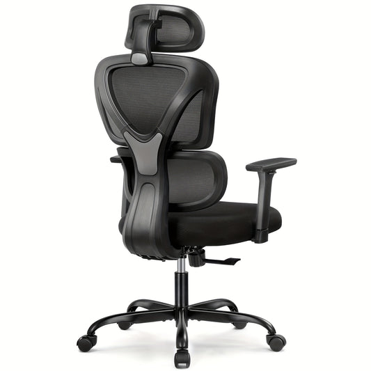 Ergonomische Bureaustoel – Bureaustoel – Kantoorstoel – Computestoel – Gamestoel – Verstelbare Hoofdsteun – Lendensteun – Memory Foam – Draagvermogen 150 kg