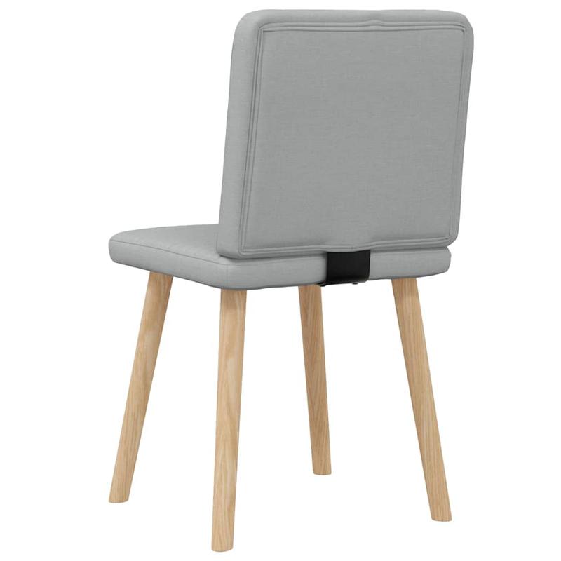 Eetkamerstoel – Keukenstoel – Woonkamerstoel – Bureaustoel – Retro Stoel – Set Van 2 – Lichtgrijs Stof – Comfortabel Schuim