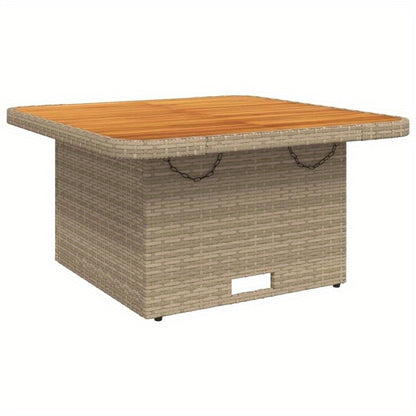 Table De Jardin Beige 80X80X71 Cm Easy to Assemble Modern Simple Easy to Carry DIY Outdoor Table in Backyard