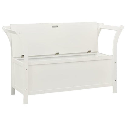 Solid Pine Wood Bench 107x45x75.5cm - Modern Entryway Bench with Storage, White Finish Multi-Functional Shoe Rack & Living Room Stool, Durable Minimalist Design, Living Room Storage | Modern Minimalist Bench | Durable Constru