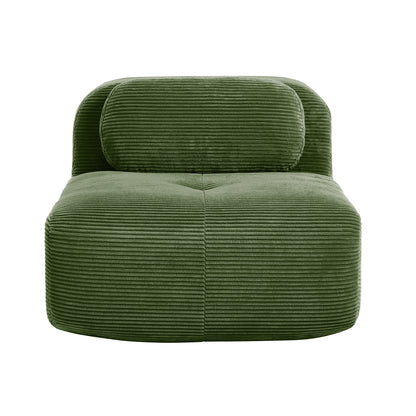 Modulaire Bank – Hoekbank – Woonbank – Loungebank – Zithoek – Zonder Armleuningen – Corduroy Stof Groen – Geen Montage Nodig – Comfortabele Volle Kussens – Stevige Non-Slip Onderkant