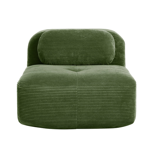 Modulaire Bank – Hoekbank – Woonbank – Loungebank – Zithoek – Zonder Armleuningen – Corduroy Stof Groen – Geen Montage Nodig – Comfortabele Volle Kussens – Stevige Non-Slip Onderkant