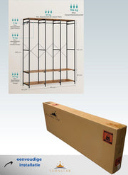 Kledinghangers - Kledingrek Metaal - Schoenenrek- Kledingkasten Slaapkamer - 40 x 141 x 180 cm - Kledingrek Vintage Bruin