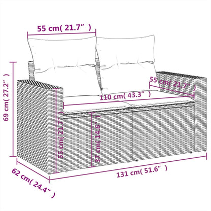 Tuinbank – Buitenbank – Balkonbank – Tuinmeubel – Zitbank – 2-Zits – Poly Rattan – Weerbestendig – Met Opbergruimte