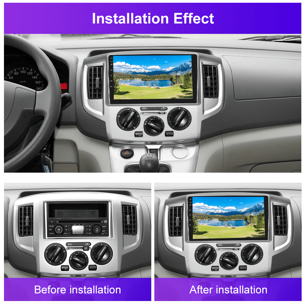 Autoradio Nissan NV200 2014 – Android Radio – Multimediaspeler – Navigatiesysteem – Inbouw Radio – Draadloos CarPlay & Android Auto – 9 Inch IPS Touchscreen – AHD Achteruitrijcamera Met Microfoon