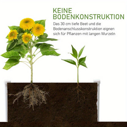 Verhoogde Plantenbak – Tuinbak – Balkonbak – Kweekbak – Plantenbak Grijs – Duurzaam Kunststof – Efficiënt Drainagesysteem – 100x80x30 cm – Weerbestendig Design
