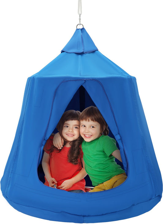 Kinderhangstoel - Duurzaam 600D Oxford Materiaal - 150 Kg Draagvermogen - Waterdicht En UV-Bestendig - Met Opblaasbaar Kussen En LED-Verlichting - Geschikt Voor Binnen En Buiten