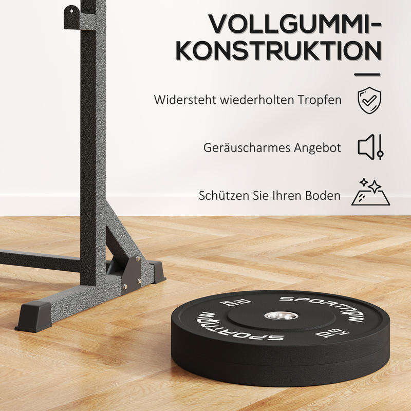 Halterset – Halterstang – Dumbbell – Haltergewichten – Krachttraining – 2 x 10 kg – Rubberen Coating – Geluidarm & Duurzaam