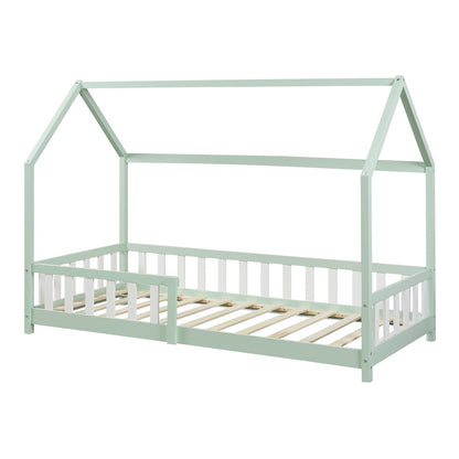 Kinderbed – Kinderbedden – Eenpersoonsbed – Hoogslaper – Stapelbed – Valbeveiliging – Massief Dennenhout – 140 x 200 cm