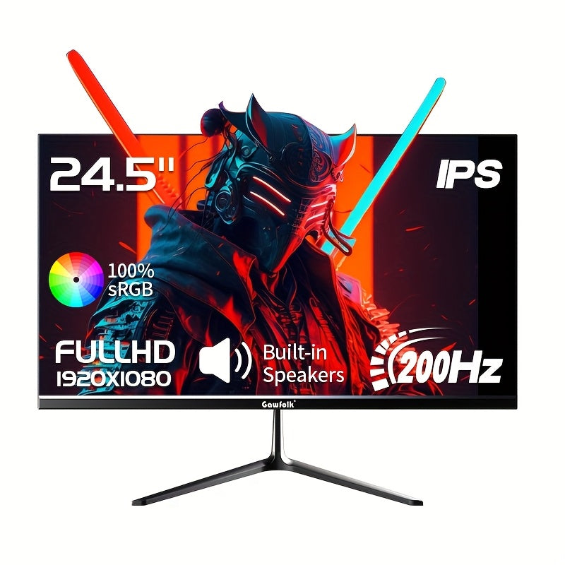 Gaming Monitor – Computer Scherm – Pc Display – Curved Monitor – Frameless Beeldscherm – 24,5 Inch – 200Hz Verversingssnelheid – Full HD 1080p IPS Panel