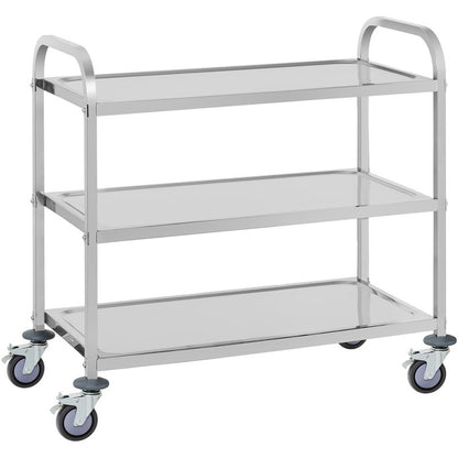 3-Tiered Catering Trolley for Up to 150Kg, Made of Stainless Steel, Royal Catering RCSW 3A