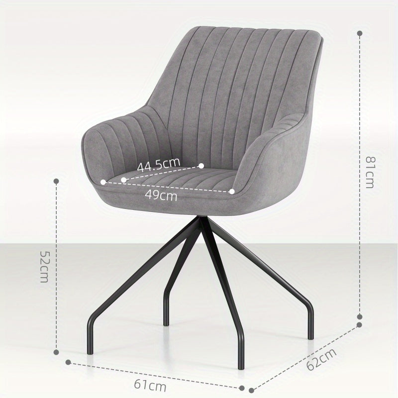 Draaifauteuil – Loungefauteuil – Schommelstoel – Stoel – Fauteuil – Donkergrijs – 360° Draaifunctie – Stevige Metalen Pootjes