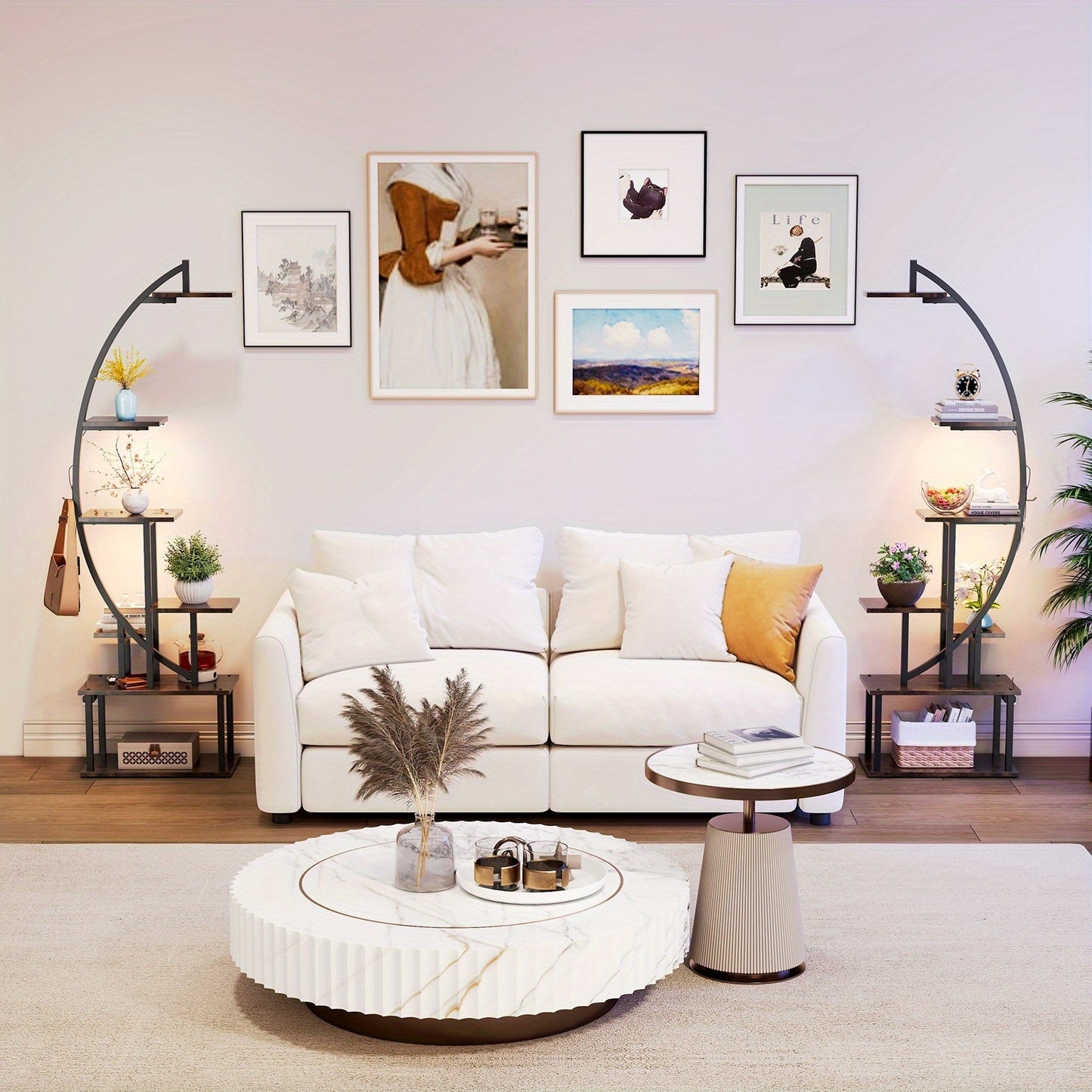 7-laags plantenrek – plantenstandaard – plantenhouder – plantenrek met planken – plantentafel set 2 stuks – ruimtebesparend ontwerp – stevig metalen frame met houten planken