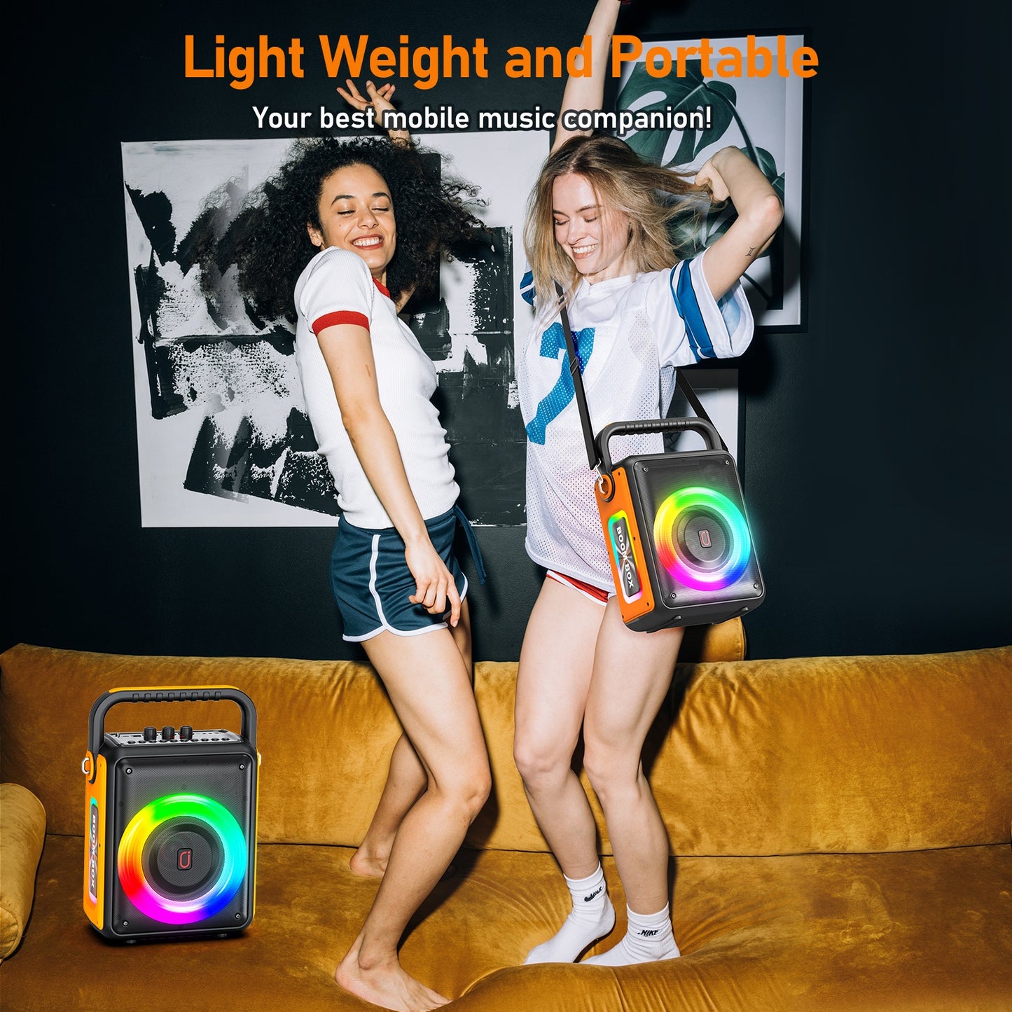 Karaokemachine – Draagbare Speaker – Bluetooth Karaoke Set – Karaoke Luidspreker – Draadloze Microfoons – 3D Surround Geluid – Dynamische LED Verlichting