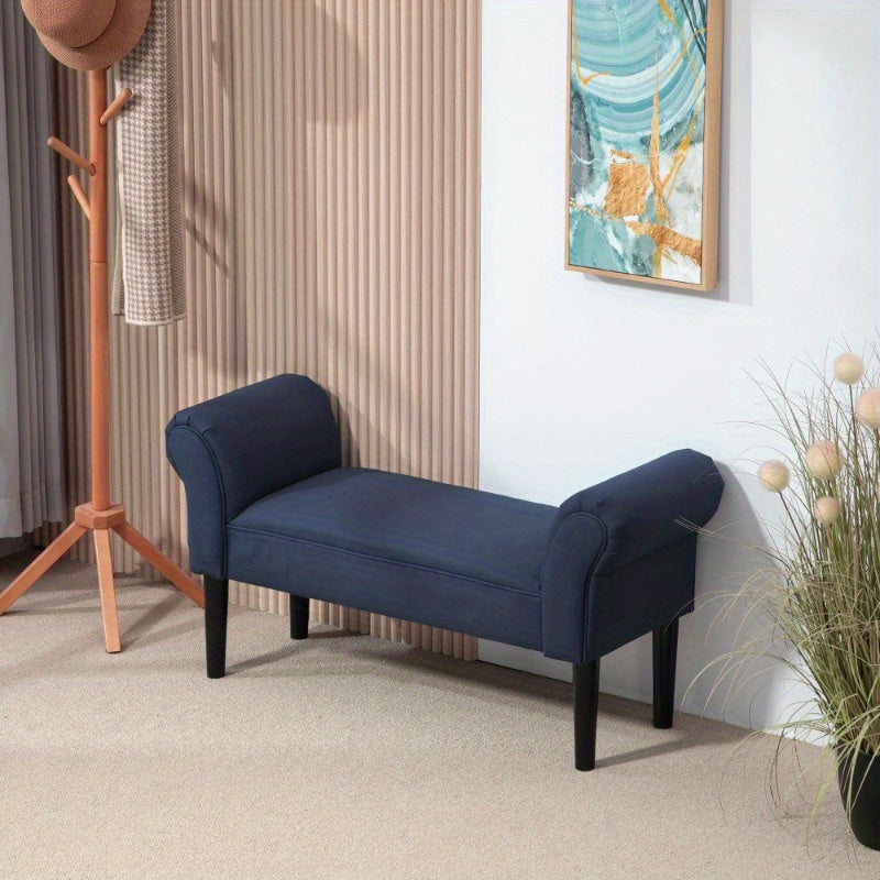 Opbergbank – Zitbank – Opbergkoffer – Poef – Bergbank – Blauw Sailcloth Stof – Stijlvol Comfortabel 102x36x51cm Max 130kg