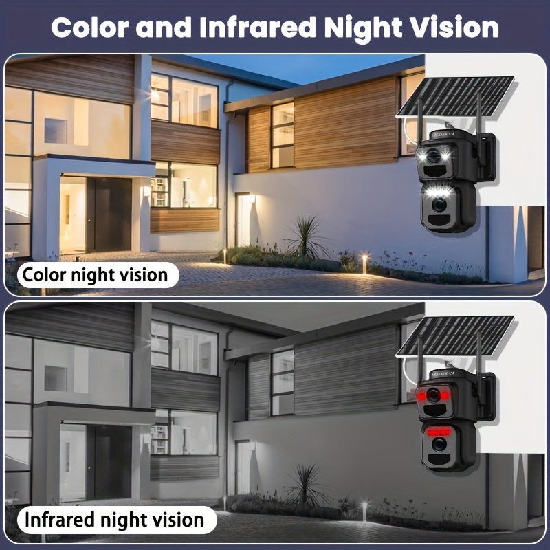 Beveiligingscamera Set – Draadloze Camera – Wifi Camera – Zonnepaneel Camera – Buiten Camera – 4-delig – 10x Zoom – 360° Draaibaar – 2K FHD – Bewegingsdetectie – Kleurennachtzicht – Spotlight Alarm – Twee-weg Audio