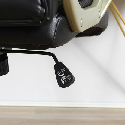 Bureaustoel – Ergonomische Stoel – Office Chair – Draaistoel – Bureaustoelen – Verstelbare Hoogte 114-124 cm – Zwarte Kunstleren Bekleding & Stevig PVC Frame