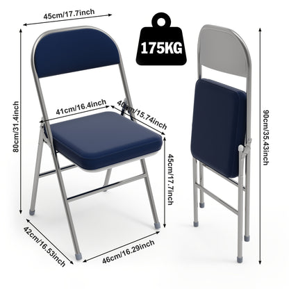 Eetkamerstoelen – Stoelen – Vergaderstoelen – Stapelstoelen – Armeleuningstoelen – Set van 2 PU-lederen Stoelen – Direct Gebruiksklaar – Stapelbaar Ontwerp - Blauw