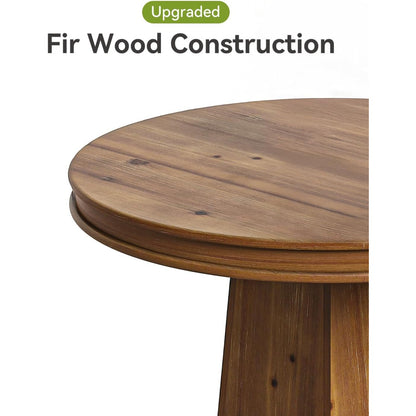 Ronde Eettafel – Kleine Tafel – Keukentafel – Bistrotafel – Tafel Voor 2 Personen – 80 cm Diameter – MDF Houtnerf Afwerking – Modern Farmhouse Design