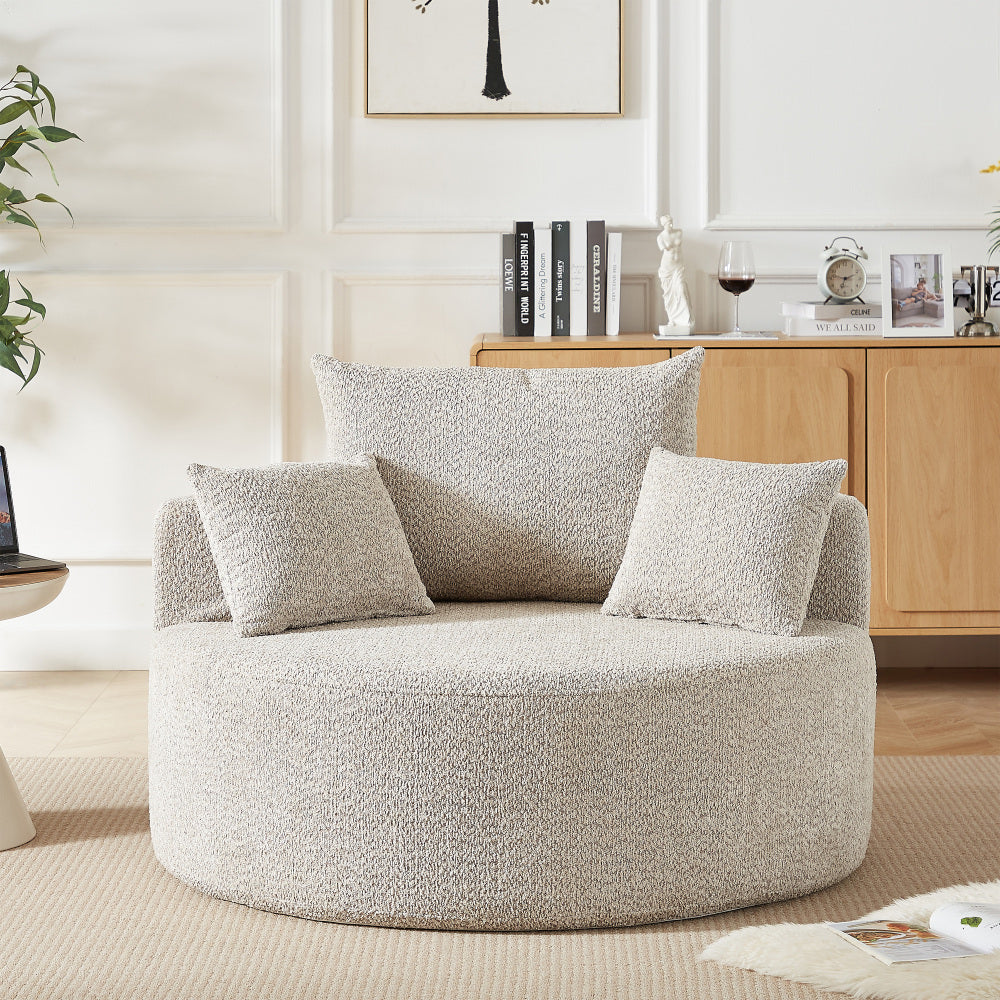Eenpersoons Slaapstoel – Slaapfauteuil – Bedstoel – Slaapzetel – Slaapbank – Modern Beige Chenille – Direct Gebruiksklaar – Comfortabel Schuim