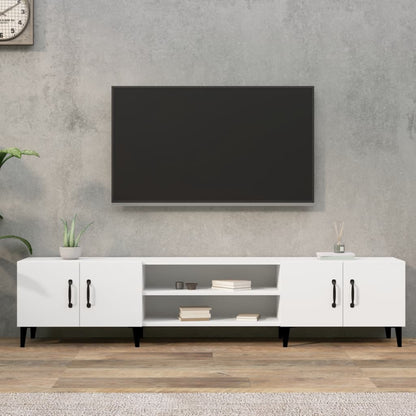 TV Cabinet White 180x31.5x40 cm Engineered Wood TV Stand Entertainment Center with Storage, Media Television Table for Living Room Bedroom